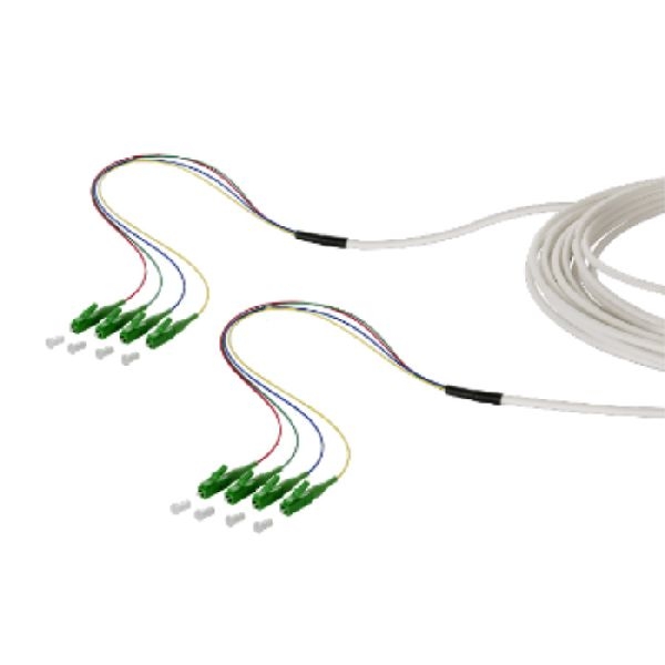 MetzConnect 152C049KK2050E Metz Connect FTTH Vorkonfektioniertes Installationskabel OpDAT VIK C, OS2, 4 Fasern, LC/APC 8° Stecker/Stecker, weiß, 50 m
