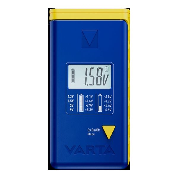 Varta 893101111 VARTA Batterietester LCD Digital, für AA, AAA, C, D, 9V