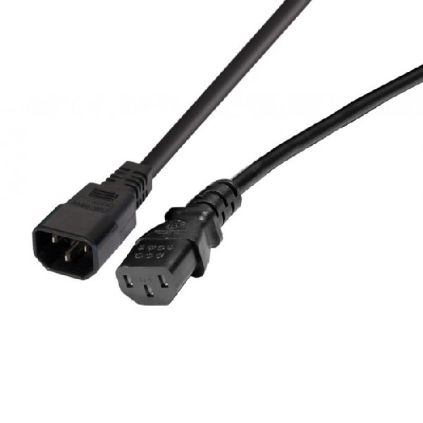 Exertis Connect 808044 Kaltgerätekabel, Kaltgerätestecker C14 auf Kaltgerätekupplung C13, schwarz, 1,0 m