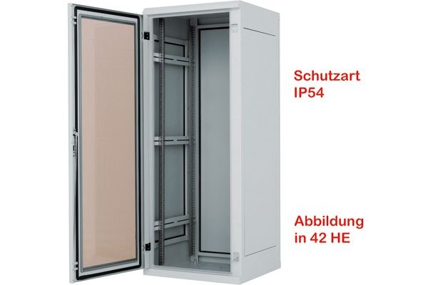 Triton RIE-27-A88-CCX-N1 Triton 19" Netzwerkschrank "RIE", IP54, thermoisoliert und für Klimagerät geeignet, 27 HE, 800 x 800 mm, hellgrau RAL 7035