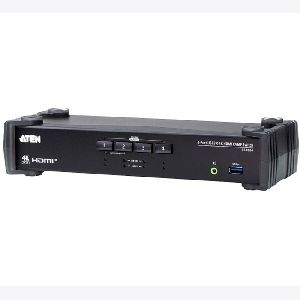 Aten CS1824 ATEN 4-Port USB 3.0 4K HDMI KVMP Switch CS1824 mit Audio Mixer Modus, mit Anschlusskabeln
