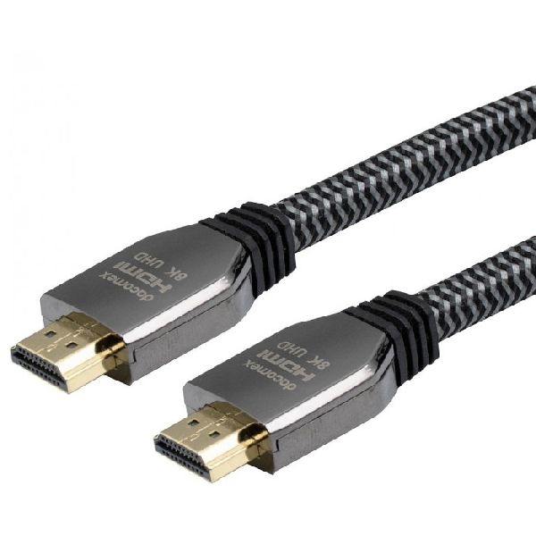 Dacomex 641858 Dacomex Ultra High Speed HDMI 2.1 Kabel, 8K, Recycling-Material, HDMI St. A / HDMI St. A, schwarz/grau, 5,0 m