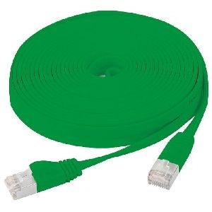 Exertis Connect 845190 Flachband Patchkabel Cat. 6, U/FTP, mit Rastnasenschutz, grün, 5,0 m