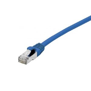 Exertis Connect 850845 Patchkabel Cat. 6, F/UTP, halogenfrei, mit Rastnasenschutz, blau, 0,3 m