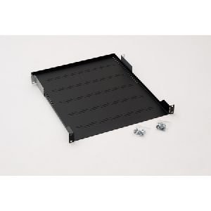 Triton RAB-UP-250-A1 Triton 19" Fachboden für Wandgehäuse und Netzwerkschränke, Frontmontage 1 HE, Tiefe 250 mm, 20 kg, schwarz, RAL 9005