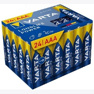 Varta 04903121134 VARTA Batterie Alkaline, Longlife Power, Micro, AAA, LR03, 1.5V, Retail Box (24-Pack)