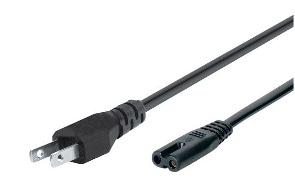 TTL 35852 Netzanschlusskabel USA, Stecker an Euro 8 Buchse C7, schwarz, 1,8 m