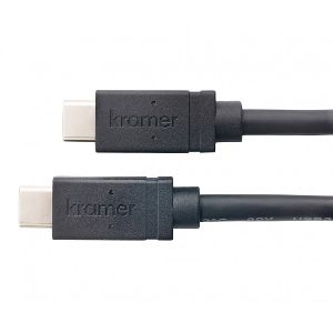 Kramer C-U32/FF-3 Kramer USB 3.2 Gen.2 Kabel C-U32/FF-3, bis 100 Watt, USB St. C/ USB St. C, schwarz, 0,9 m