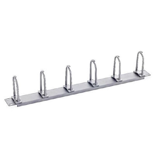 Triton RAC-VP-X11-A1 Triton 19" Kabelführungsleiste 1 HE, 6 x Kunststoffbügel 40 x 80 mm, lichtgrau RAL 7035