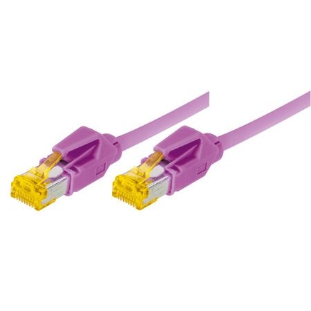 Tecline 72205M Tecline Patchkabel Cat. 6A (ISO/IEC), S/FTP, halogenfrei, mit Rastnasenschutz, erikaviolett, 5,0 m