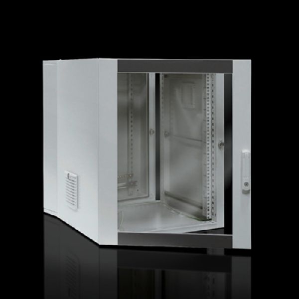 Rittal 7715535 Rittal 19" Wandgehäuse EL, 3-teilig, 15 HE, 600 x 673 mm, hellgrau RAL 7035, mit optimaler Zugänglichkeit durch Schwenkteil!