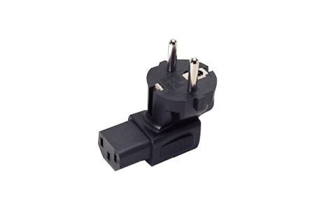 Exertis Connect 809068 Netzanschlussadapter Schutzkontaktstecker an Kaltgerätebuchse, schwarz