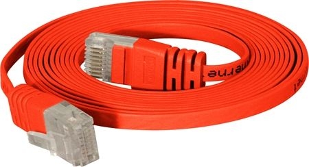 S-Conn 75713-SLR High Quality Flachband Patchkabel Cat. 6, U/UTP, rot, 3,0 m