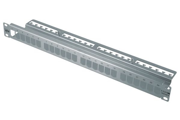 MetzConnect 130921-00-E Metz Connect Modulträger für 24 E-DAT modul Anschlussbuchsen, 19 Zoll, Edelstahl