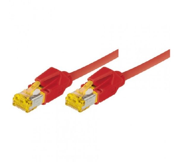 Tecline 707015R Tecline Patchkabel Cat. 6A (ISO/IEC), S/FTP (PiMF), halogenfrei, mit Rastnasenschutz, rot, 1,5 m