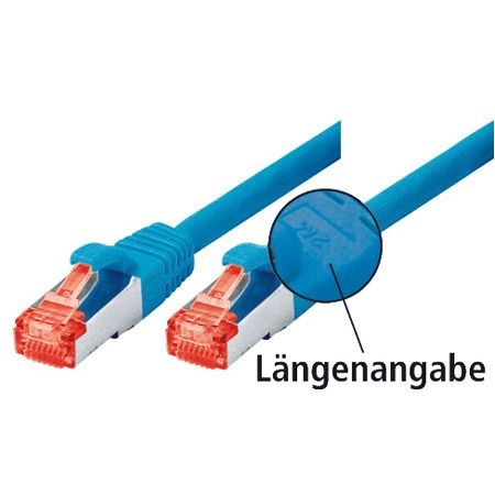 Dexlan 996538 Dexlan Patchkabel Cat. 6, S/FTP (PiMF), halogenfrei, mit Rastnasenschutz, blau, 20,0 m