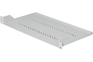 Triton RAC-UP-250-A1 Triton 19" Fachboden für Wandgehäuse und Netzwerkschränke, Frontmontage 1 HE, Tiefe 250 mm, 20 kg, hellgrau RAL 7035