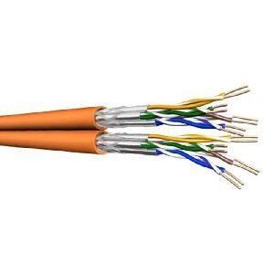 Draka 60013181 Draka Duplex-Installationskabel UC900HS23, Cat. 7, S/FTP (PiMF), halogenfrei, orange, 100 m Trommel