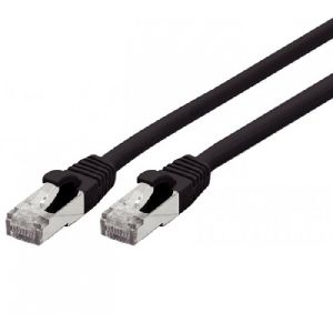 Exertis Connect 854550 Patchkabel Cat. 6A, S/FTP (PiMF), TPE, halogenfrei, GRS-zertifiziert, mit Rastnasenschutz, schwarz, 2,0 m