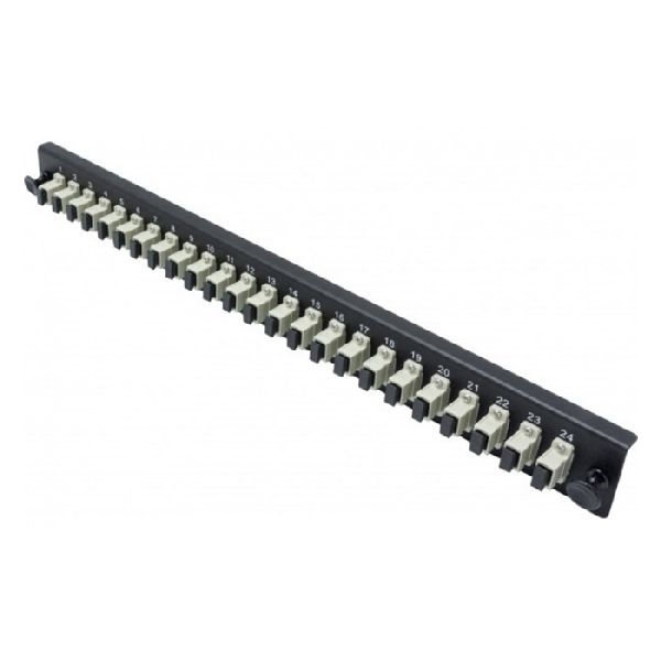 Dexlan 395433 Dexlan LWL Frontplatte bestückt für LWL Spleißbox, 24 x SC Duplex Multimode