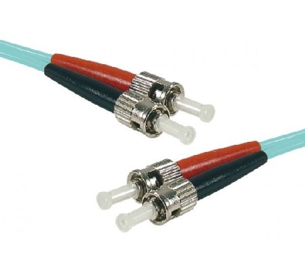 Exertis Connect 392777 LWL Patchkabel HD, 50/125 µm, OM3-Faser, 2x ST Stecker/2x ST Stecker, aqua, 15,0 m UPC