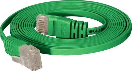 S-Conn 75712-SLG High Quality Flachband Patchkabel Cat. 6, U/UTP, grün, 2,0 m