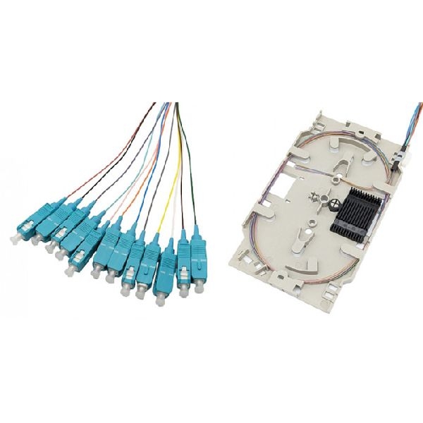 Tecline 20500025 Tecline LWL Spleißkassette mit 12x Faserpigtail OM3, farbig, SC/UPC, 2,0 m