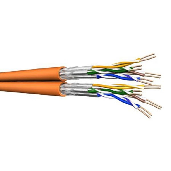 Draka 60013181 Draka Duplex-Installationskabel UC900HS23, Cat. 7, S/FTP (PiMF), halogenfrei, orange, 100 m Trommel