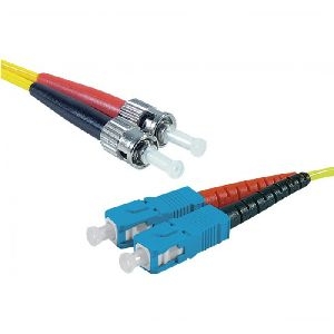 Exertis Connect 392881 LWL Patchkabel HD, 9/125 µm, OS2-Faser, 2x ST Stecker/SC Duplex Stecker, gelb, 1,0 m UPC