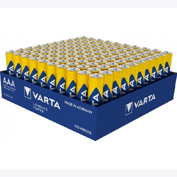 Varta 4903121396 VARTA Batterie Alkaline, Longlife Power, Micro, AAA, LR03, 1.5V, Retail Box (100-er Pack)