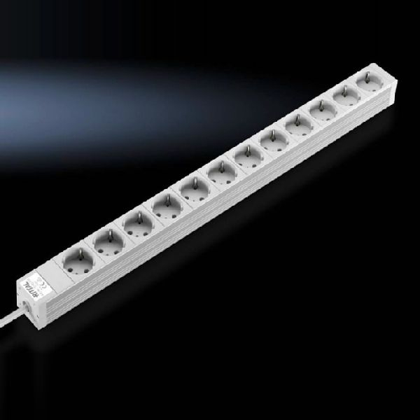 Rittal 7240310 Rittal DK 7240.310 Steckdosenleiste 12 Dosen, Anschlußleitung: 2 m, grau, ohne Anschlußstecker, H05VV-F3G1,5