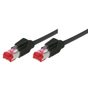Tecline 71803S Tecline Patchkabel Cat. 6 (EIA/TIA), S/FTP, halogenfrei, mit Rastnasenschutz, schwarz, 3,0 m