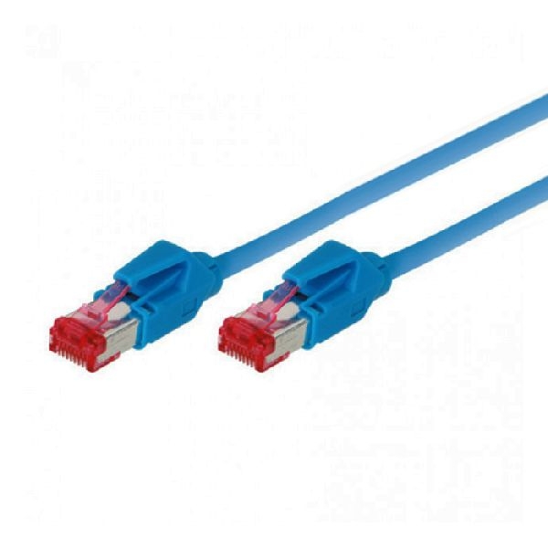 Tecline 73601B Patchkabel S/FTP, PiMF, CAT.6A EIA/TIA, Class EA, blau, 1,0 m