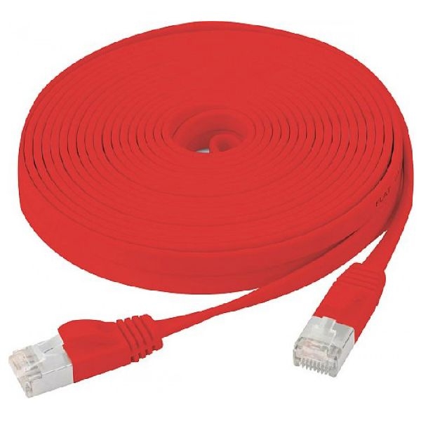 Exertis Connect 845207 Flachband Patchkabel Cat. 6, U/FTP, mit Rastnasenschutz, rot, 7,5 m