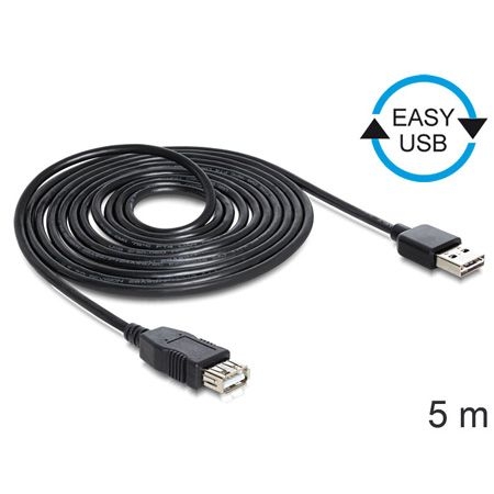 Delock 83373 DeLOCK Kabel EASY-USB 2.0-A Stecker an USB 2.0-A Buchse, Verlängerung, 5 m
