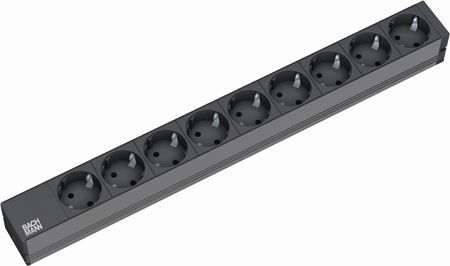 Bachmann 333506 Bachmann 19" PDU Basic, Steckdosenleiste, 9-fach Schutzkontaktsteckdose, schwarz