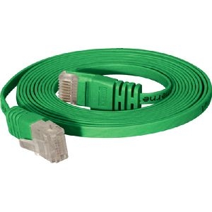 S-Conn 75713-SLG High Quality Flachband Patchkabel Cat. 6, U/UTP, grün, 3,0 m