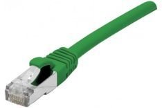 Dexlan 858617 Dexlan Patchkabel Cat. 6A Class EA, S/FTP (PiMF), halogenfrei, mit Rastnasenschutz, grün, 1,0 m