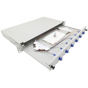 Tecline 205OS2LC6 Tecline LWL Spleißbox, 6-fach LC-Duplex, OS2, mit LC Duplex-Kupplungen und Pigtails, 19", ausziehbar, lichtgrau RAL 7035