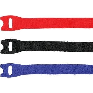 Exertis Connect 18-10002 Klett-Kabelbinder 3-Farben 11 x 200 mm, Set mit 12 Stück, Klett-Breite: 11 mm
