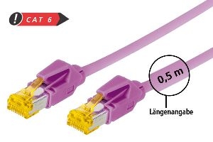 Tecline 722015M Tecline Patchkabel Cat. 6A (ISO/IEC), S/FTP, halogenfrei, mit Rastnasenschutz, erikaviolett, 1,5 m