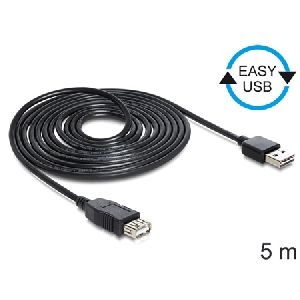 Delock 83373 DeLOCK Kabel EASY-USB 2.0-A Stecker an USB 2.0-A Buchse, Verlängerung, 5 m