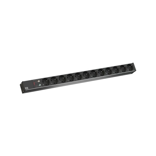 Bachmann 8002334 Bachmann IT PDU Basic, 1 HE, 12-fach Schutzkontaktsteckdosen, Überspannungsschutz