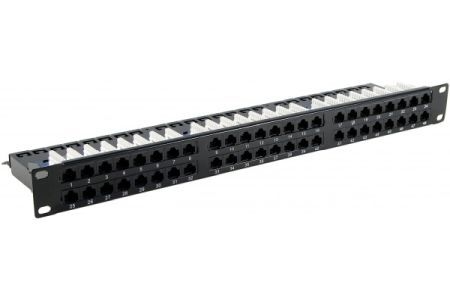 Exertis Connect 257251 Patchfeld, Cat.6, 48 Port, UTP, 1 HE, 19 Zoll, schwarz