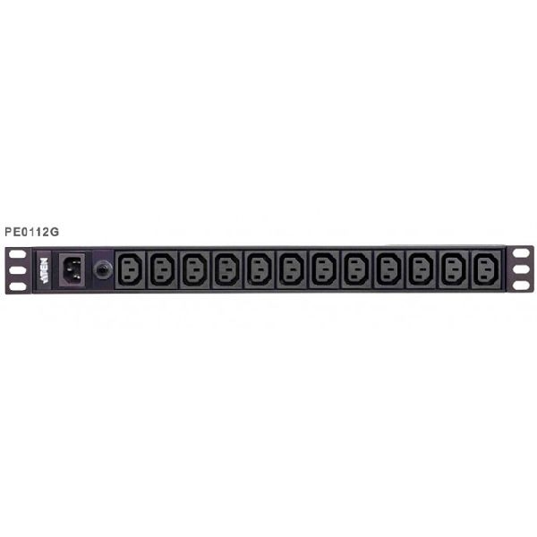 Aten PE0112G-AT-G ATEN 19" Basis PDU PE0112G-AT-G, Steckdosenleiste, 1-phasig, 10 A, 12x C13, schwarz
