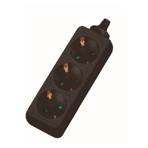 Dexlan 994905 Dexlan Steckdosenleiste 3-fach, Anschlussleitung 4,0 m, schwarz