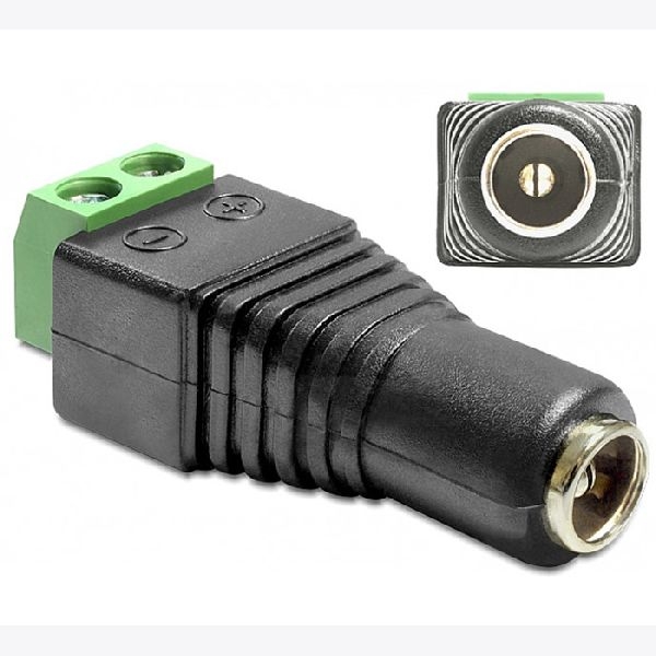 Tecline 399000021 Tecline Terminalblock-Adapter, 2,5 x 5,5 mm DC Bu. (kompatibel mit 2,1mm) / 2pol Terminalblock