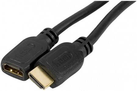 Exertis Connect 128395 High Speed HDMI Verlängerungskabel, vergoldet, HDMI St. A / HDMI Bu. A, 1,0 m