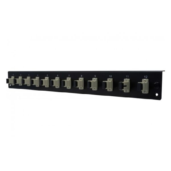 Dexlan 395430 Dexlan LWL Frontplatte bestückt für LWL Spleißbox, 12 x SC Simplex Multimode