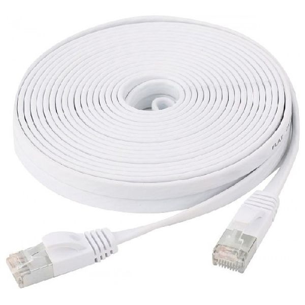 Exertis Connect 845055 Flachband Patchkabel Cat. 6, U/FTP, mit Rastnasenschutz, weiß, 0,5 m